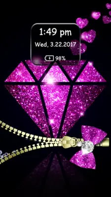 Diamond Zipper Lock Screen android App screenshot 3